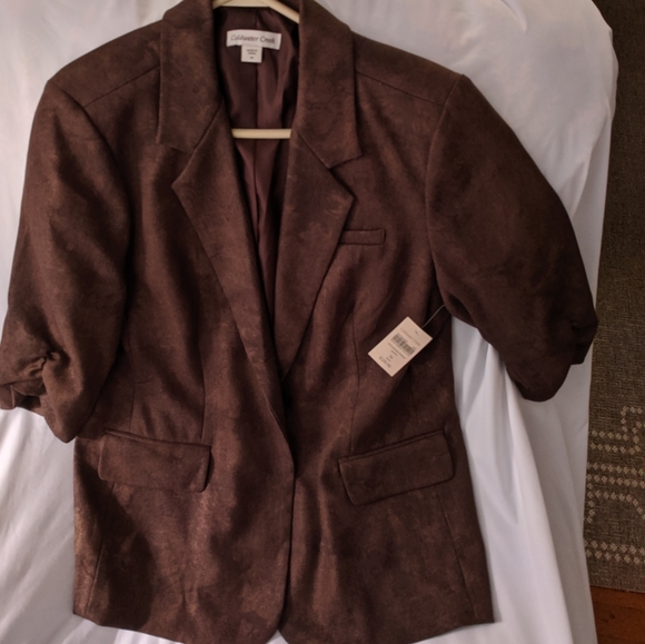 New with tags! Coldwater Creek Brown Blazer Sz 14 - Picture 3 of 12